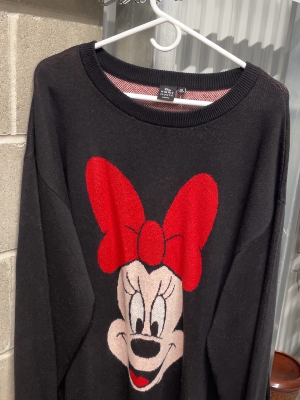Disney Minnie Mouse Black Knit Sweater Size 1X